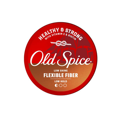 Old Spice Flexible Fiber for Men, Healthy & Strong with Vitamin E & Biotin, Men's Hair Styling Fiber, Low Hold, Low Shine, 2.22 oz, Twin Pack