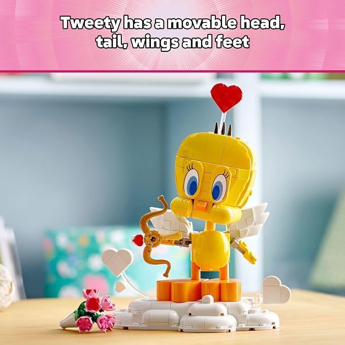 LEGO Looney Tunes Sweetheart Tweety Bird Building Toy for Adults & Kids - Tweety Figure W/Display Pedestal & Accessories for Girls & Boys, Ages 12+ - Gift for Looney Tunes Fans - 40824