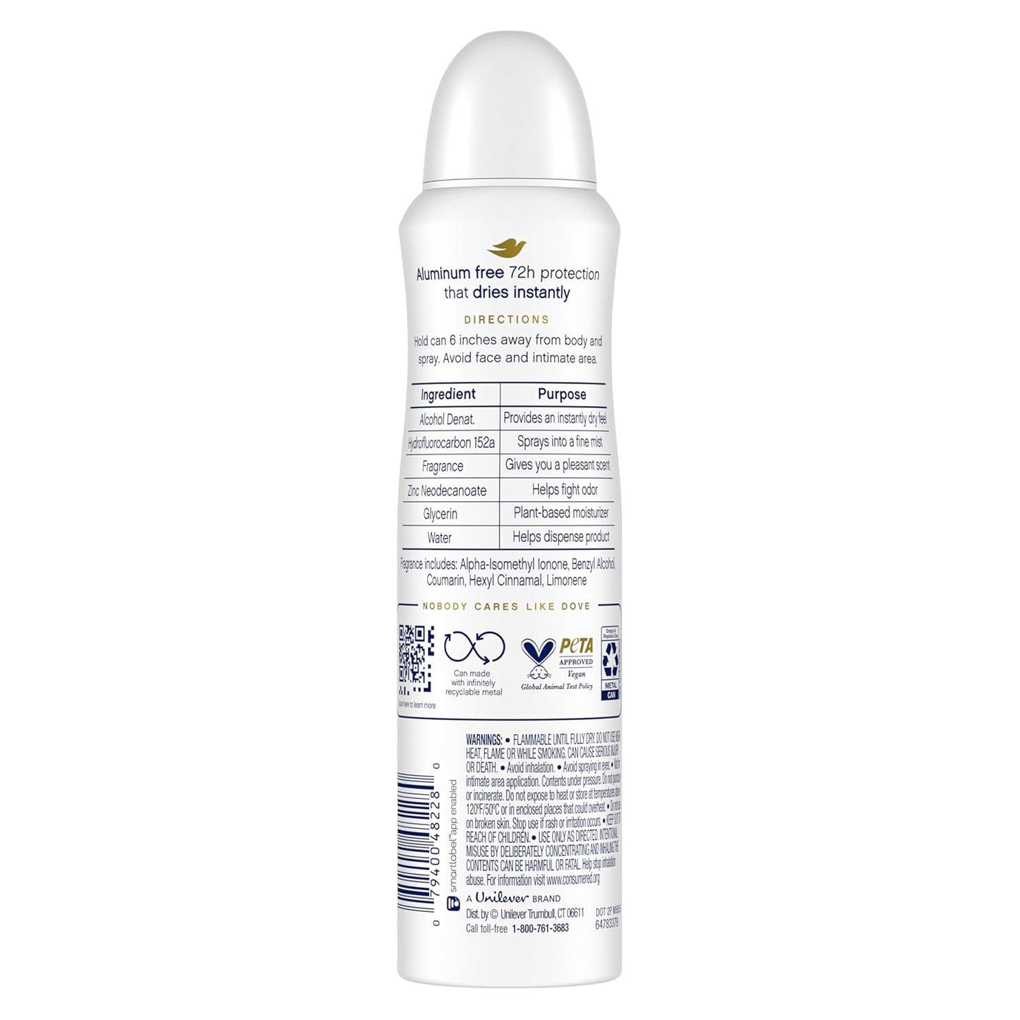 Dove Aluminum Free Deodorant Spray for Women 3 Count Cucumber & Green Tea 72 hour odor protection 4 oz