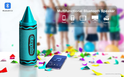 Crayola Kids Crayon Speakers Bluetooth, Portable Bluetooth Speakers | 20W Peak Power HD Sound, Mini Bluetooth Speaker Wireless with TWS Pairing BT 5.3, FM Radio Home/Party/Outdoor/Travel