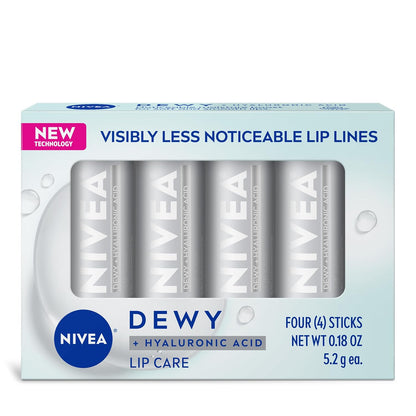 NIVEA Shimmer Lip Care, Shimmery Lip Balm Pack with Shea Butter, Nourishing Oils and Vitamin C & E, 3-in-1 Moisture, Repair and Shimmer, 0.17 Oz Stick (Pack of 48)