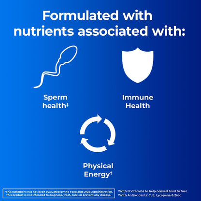 One A Day Men's Pre-Conception Health Multivitamin to Support Sperm Health, Supplement for Men with Vitamin C, Vitamin E, Selenium, Zinc, and Lycopene, 30 Count