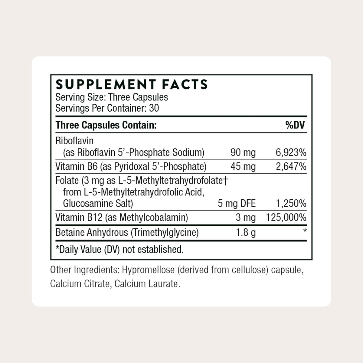THORNE Methyl-Guard Plus, Active Folate, Vitamins B2, B6 & B12, 90 Capsules