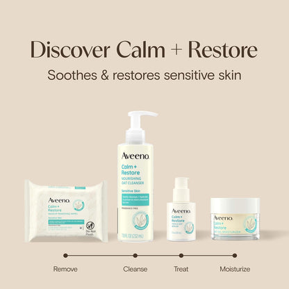 Aveeno Calm + Restore Nourishing Oat Face Cleanser, Daily Hydrating Facial Cleanser for Sensitive Skin with Nourishing Oat & Feverfew, Hypoallergenic, Non-Comedogenic, Fragrance-Free, 7.8 Fl Oz