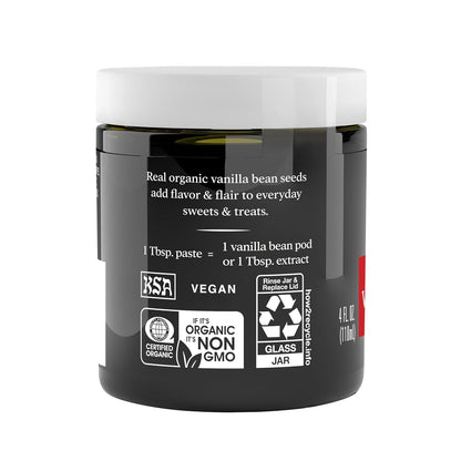 Simply Organic Vanilla Bean Paste, 4 Ounce Jar | Certified Organic, Kosher, Vegan, Non-GMO Rich Soft Paste, Warm Woody Aroma