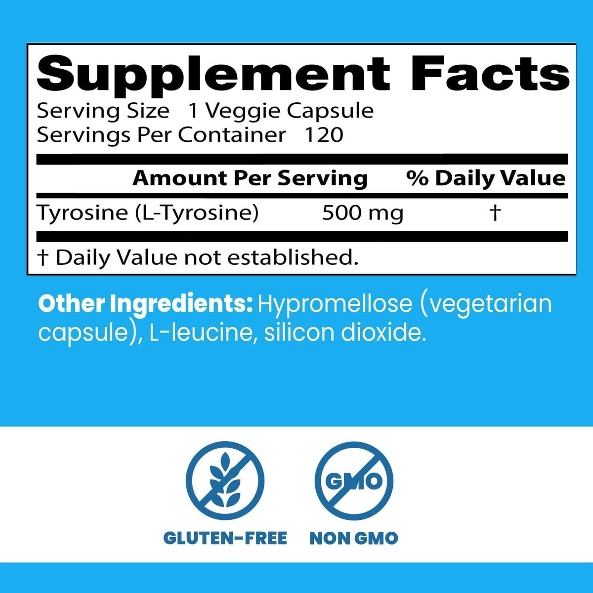 Doctor's BEST L Tyrosine Supplement, for Men & Women, 120 Veg Caps