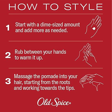 Old Spice Mens Hair Thickening Pomade, Medium Hold with Low Shine, 2.22 oz