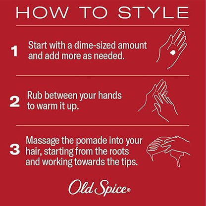 Old Spice Mens Hair Thickening Pomade, Medium Hold with Low Shine, 2.22 oz