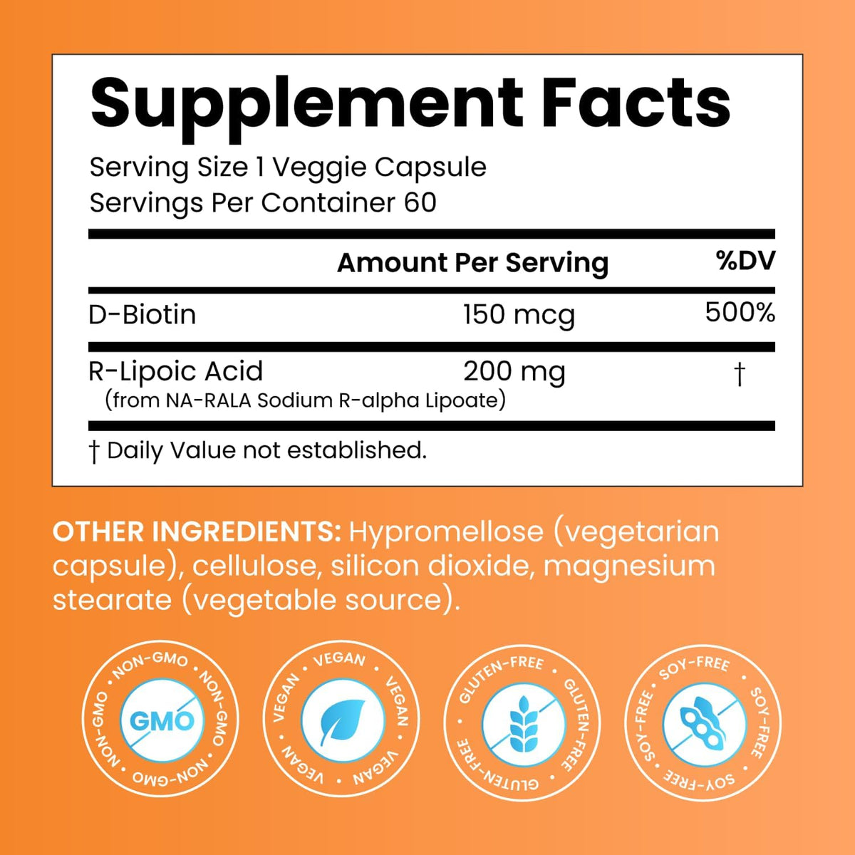 Doctor's BEST Stabilized R-Lipoic Acid Supplement 200 mg, 60 Veg Caps