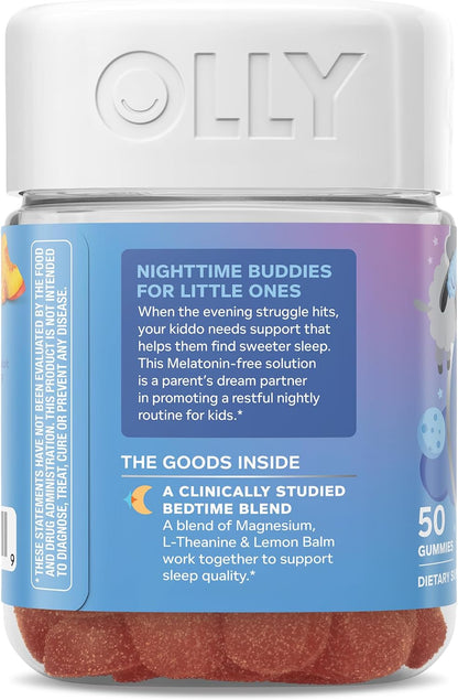 OLLY Kids Melatonin Free Sleep, Magnesium & L-Theanine, Peach - 50 Count