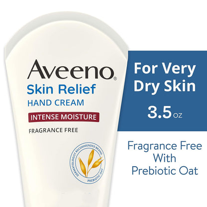 Aveeno Skin Relief Intense Moisture Hand Cream, Fragrance-Free, 3.5 oz