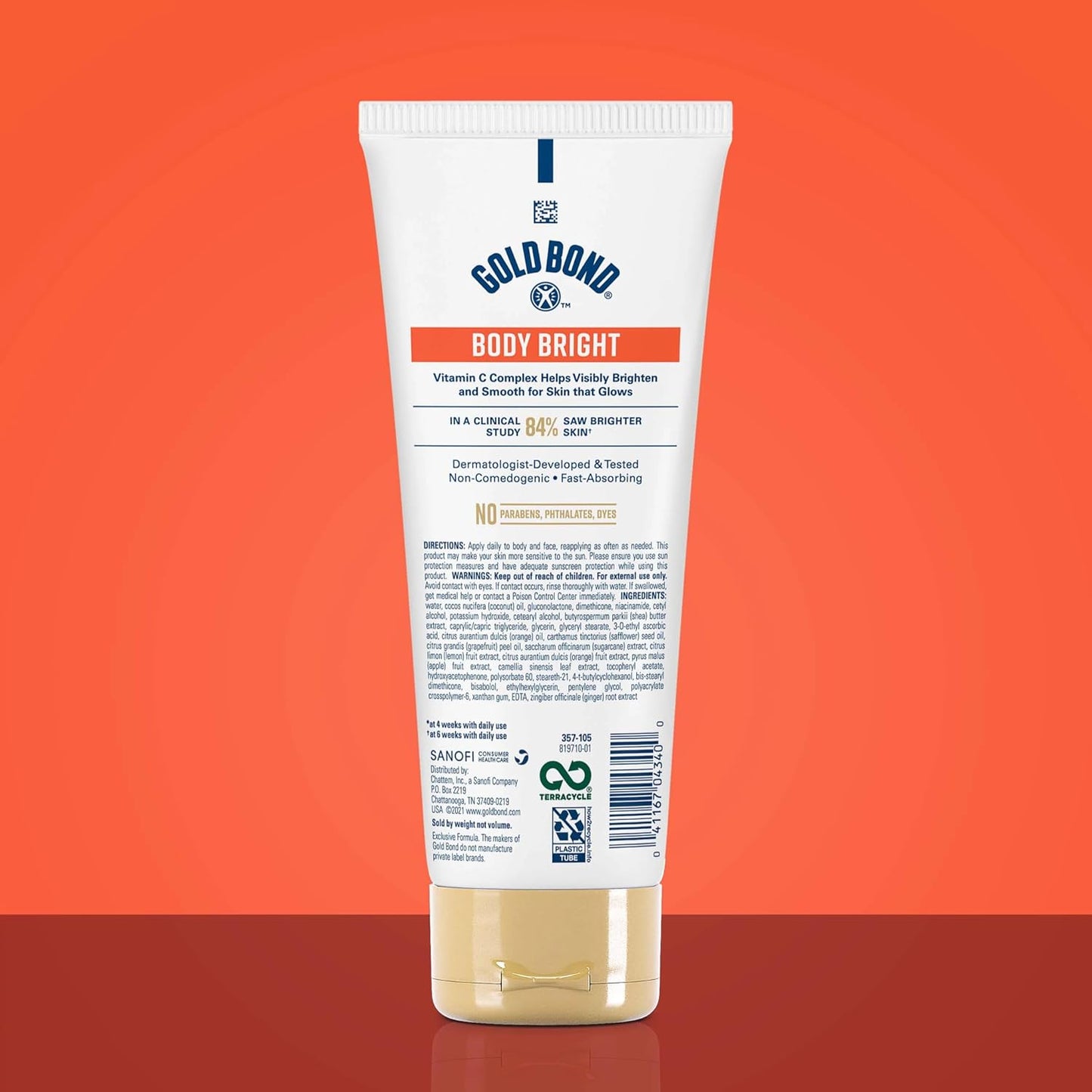 Gold Bond Body Bright Face & Body Lotion For Women & Men With Vitamin C | Daily Vitamin C body lotion, 24-hour hydration, 8 oz, helps refine, brighten and smooth the look of skin