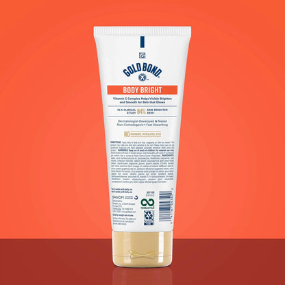 Gold Bond Body Bright Face & Body Lotion For Women & Men With Vitamin C | Daily Vitamin C body lotion, 24-hour hydration, 8 oz, helps refine, brighten and smooth the look of skin