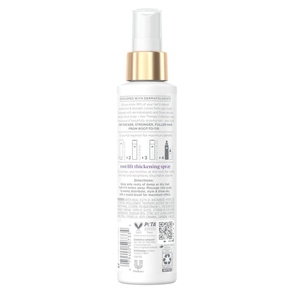 Dove Density Boost Root Lift Thickening Spray for Fuller Hair and Scalp Therapy, with Vitamin B3, Zinc and 0% sulfates, 5 oz