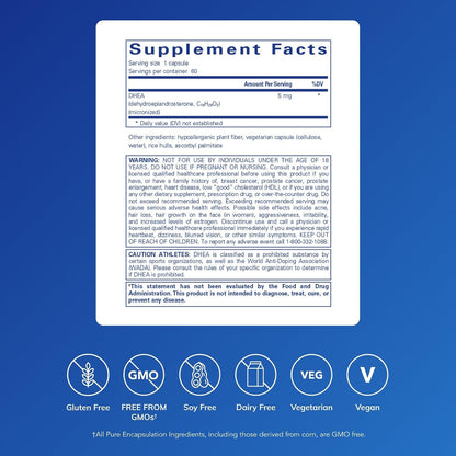 Pure Encapsulations DHEA 5 mg, 60 Capsules