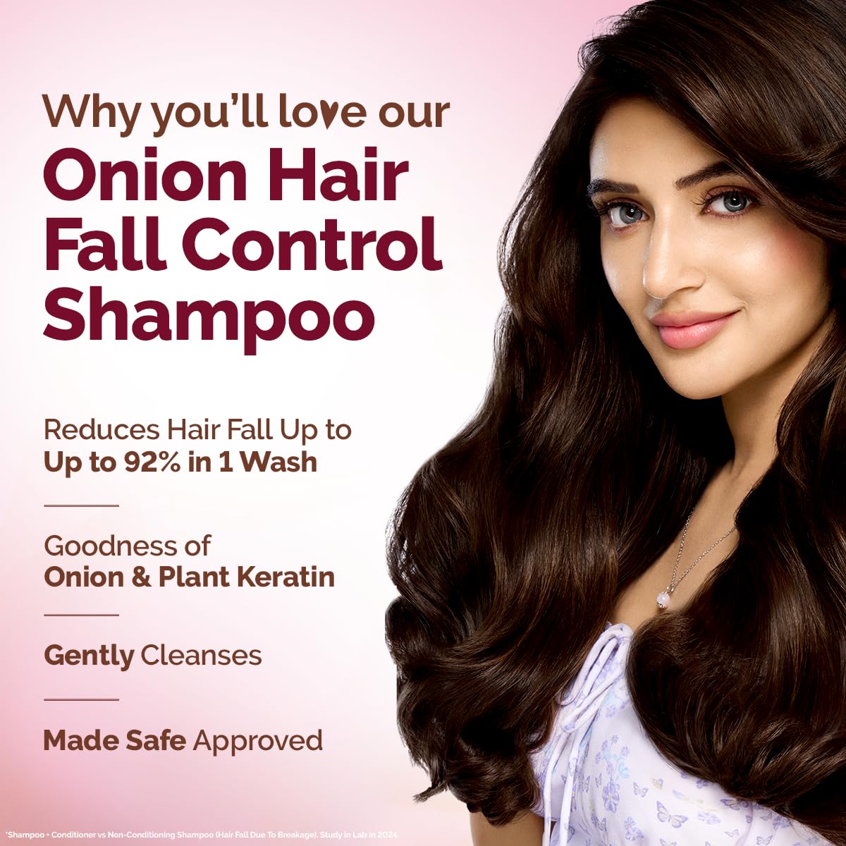 MAMAEARTH Onion Shampoo with Onion & Plant Keratin 20.29 Fl Oz (600ml)