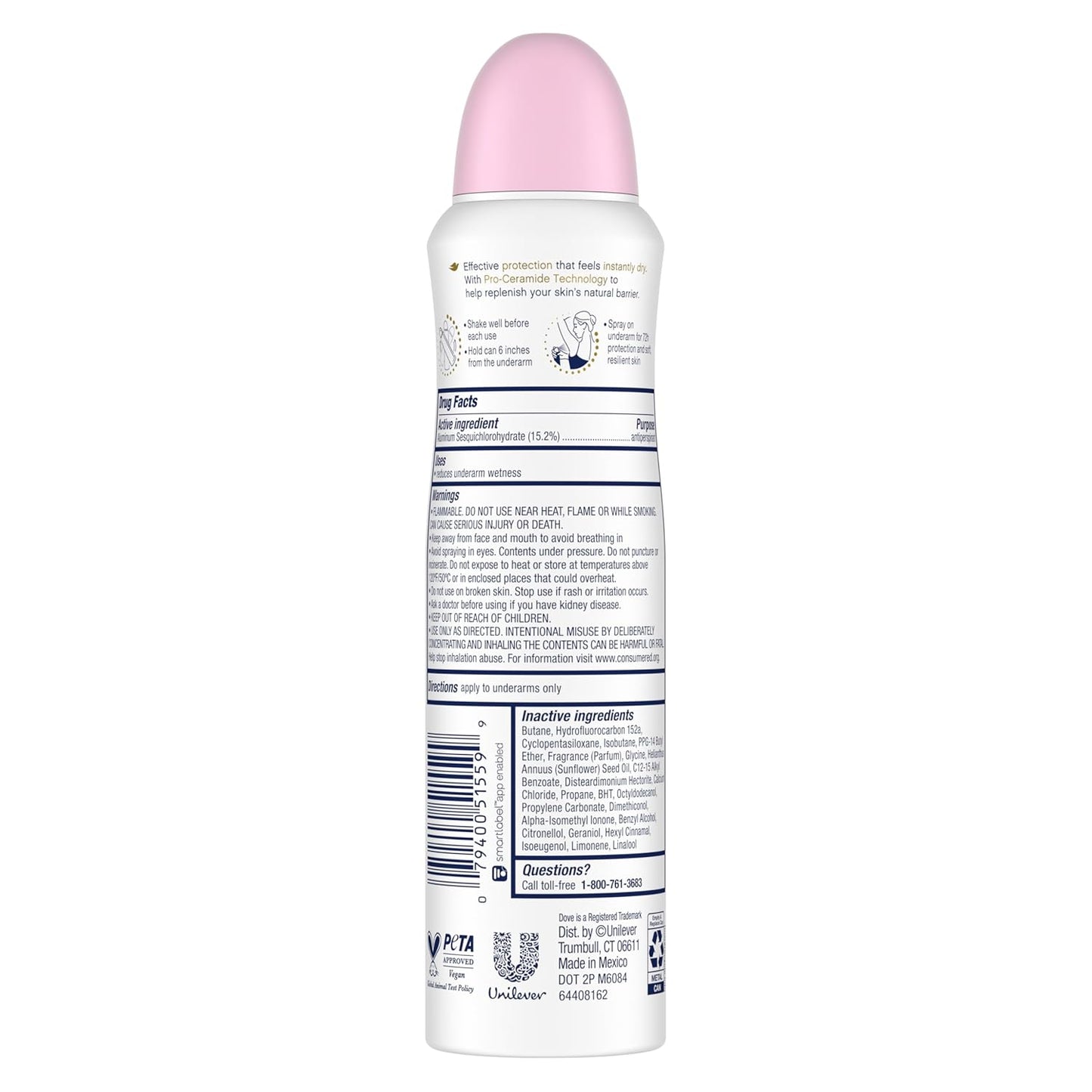 Dove Advanced Care Antiperspirant Deodorant Spray for Women 3 Pack Sakura Blossom & Yuzu 72 hour sweat and odor protection 3.8 oz