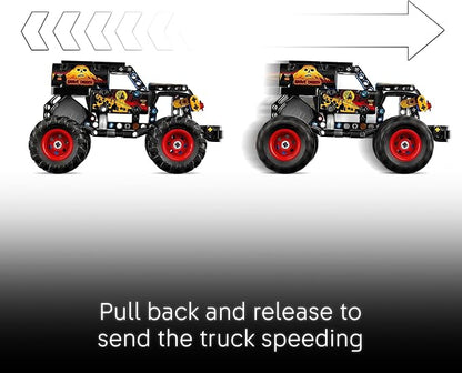 LEGO Technic Monster Jam Grave Digger Fire and Ice Building Toy for Boys & Girls - Monster Truck Toy W/Pull-Back Racing Action for Kids, Ages 7+ - Gift Idea for Birthdays - 42219