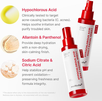 medicube Swipe & Spray Red Duo - Red Succinic Pad & Power Soothing Spray