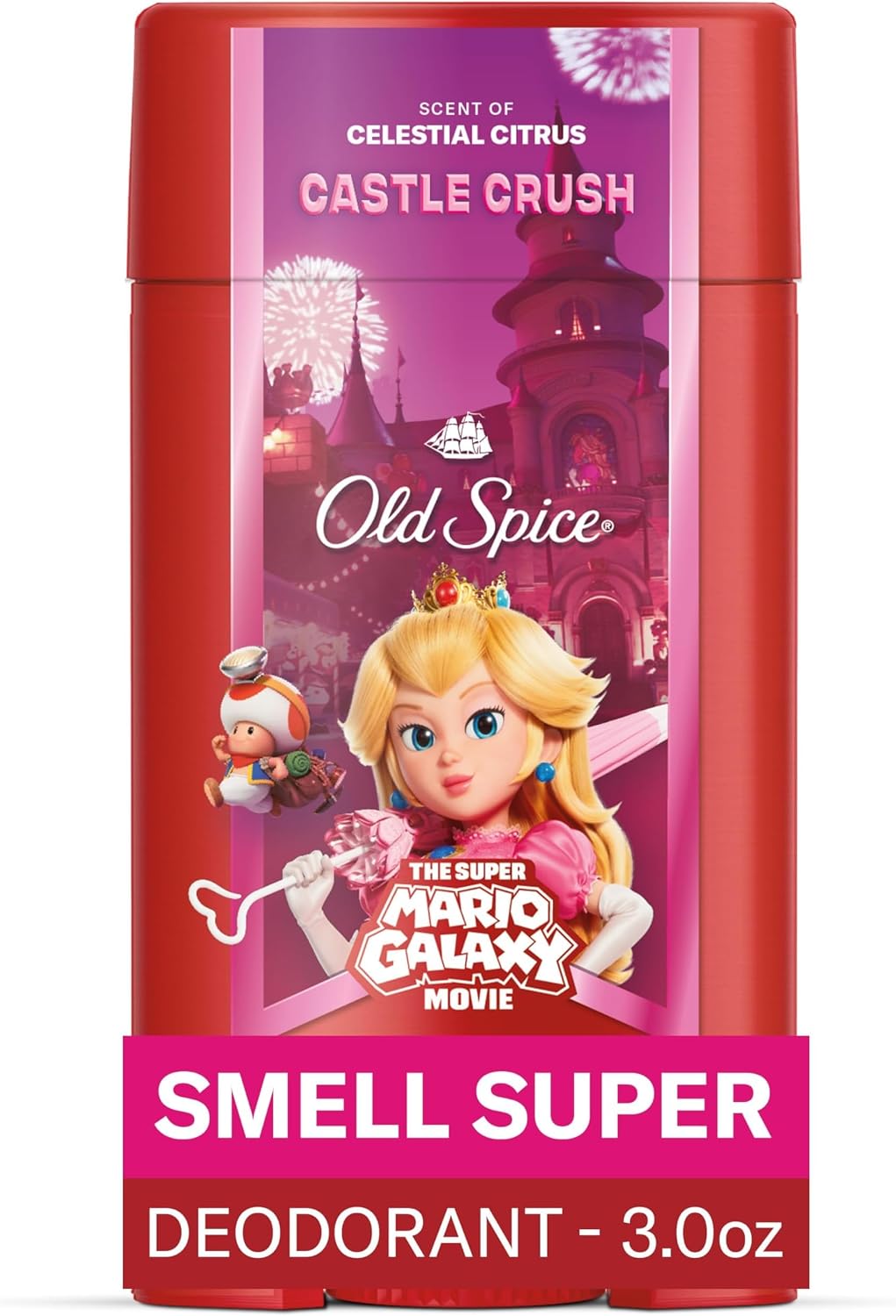 Old Spice Aluminum Free Deodorant for Men,Old Spice x The Super Mario Galaxy Movie, 24/7 Freshness, Lasting Odor Protection, Smell Super with Castle Crush, Celestial Citrus Scent, 3.0 oz (Pack of 12)