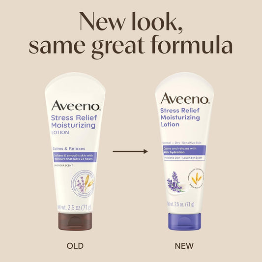 Aveeno Stress Relief Moisturizing Body Lotion, Lavender Scent, 2.5 oz