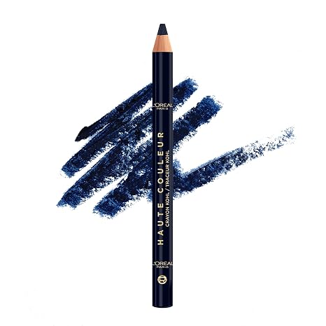 L'Oreal Paris Haute Couleur Kohl Eyeliner Pencil, Intense Eye Liner Color with Smooth Gel-Like Formula, Up To 12HR Eye Makeup Wear, 130 Blue Suede