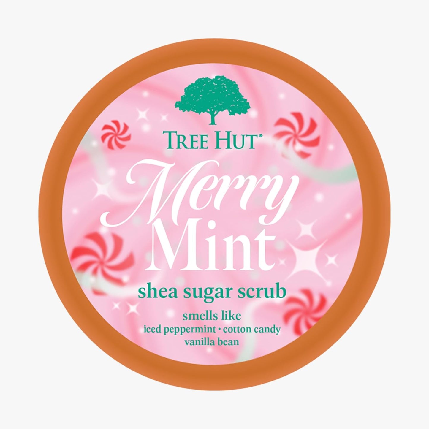 Tree Hut Merry Mint Shea Sugar Scrub, Exfoliating & Hydrating Body Scrub with Shea Butter & Essential Oils, Smooth Skin, For All Skin Types, Holiday Gift & Stocking Stuffer, Vegan, 18 oz