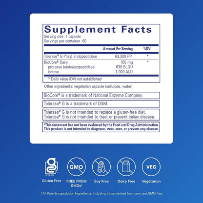 Pure Encapsulations Gluten/Dairy Digest, 60 Capsules