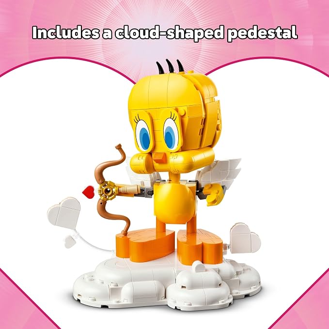 LEGO Looney Tunes Sweetheart Tweety Bird Building Toy for Adults & Kids - Tweety Figure W/Display Pedestal & Accessories for Girls & Boys, Ages 12+ - Gift for Looney Tunes Fans - 40824