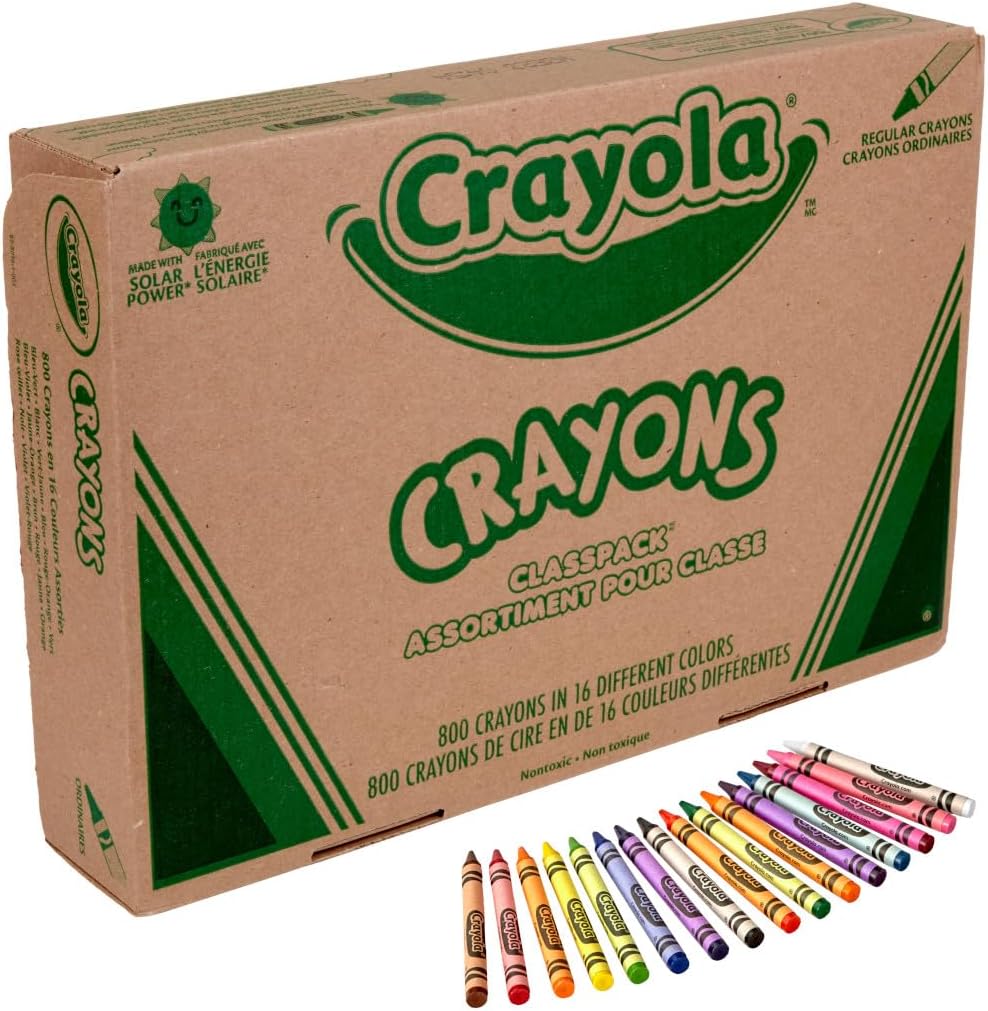 Crayola Crayon Classpack, Teacher Classroom Must Haves, Bulk Back to School Supplies, Elementary & Kindergarten Wishlist, 16 Colors (50 Each), 800 Ct