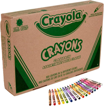 Crayola Crayon Classpack, Teacher Classroom Must Haves, Bulk Back to School Supplies, Elementary & Kindergarten Wishlist, 16 Colors (50 Each), 800 Ct