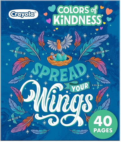 Crayola Colors of Kindness Adult Coloring Book (40pgs), Adult Coloring Pages, Stress Relief Activity, Gift for Teens & Adults, 9+