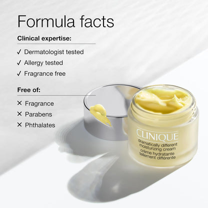 Clinique 3-Step Dramatically Different Moisturizing Hydrating Face Cream | Face Moisturizer For Dry Skin Types, 1.7 Fl Oz