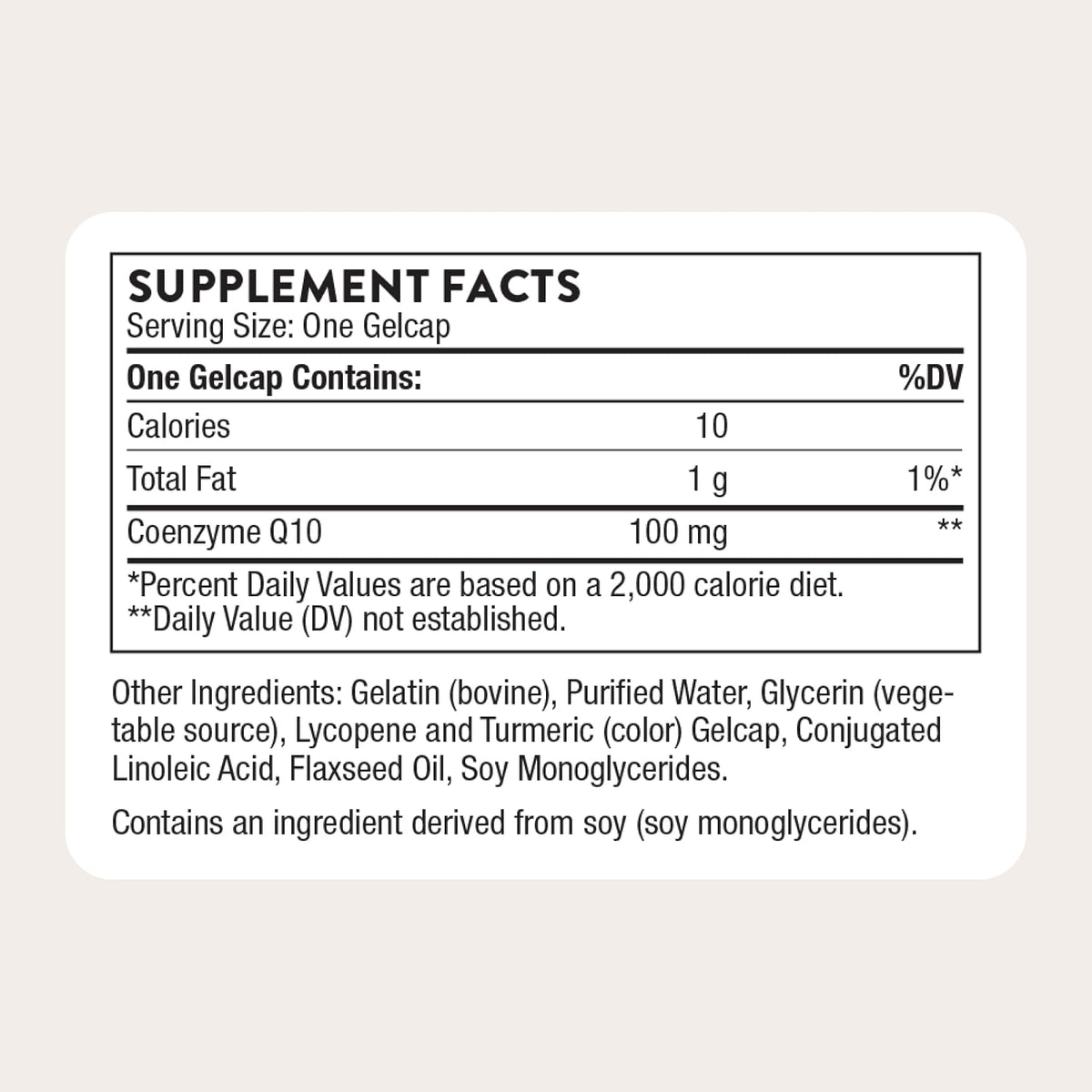 THORNE CoQ10, 100 mg Optimally Absorbed Ubiquinone Supplement, 60 Softgels