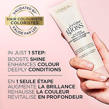 L’Oreal Paris Le Color Gloss One Step In-Shower Toning Hair Gloss, Neutralizes Brass, Conditions & Boosts Shine, Silver, 4 Ounce