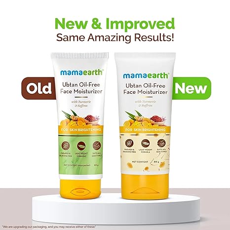 MAMAEARTH Ubtan Face Moisturizer with Turmeric & Saffron 2.71 Fl Oz (80ml)
