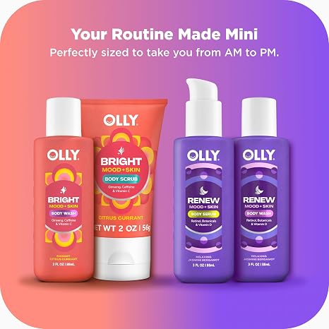 OLLY Rest & Rise Body Care Set - Day & Night Regimen - 2 Body 4 Count