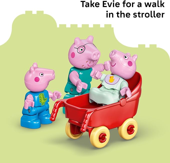 LEGO DUPLO Peppa Pig Family House - Building Toy for Toddlers, Ages 2+ - Sensory Toy for Girls & Boys - W/ 5 Figures - Birthday Gifts for Kids - 10467