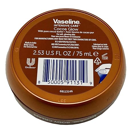 Intensive Care Glow Body Cream - Cocoa by Vaseline for Unisex - 2.53 oz Body Cream