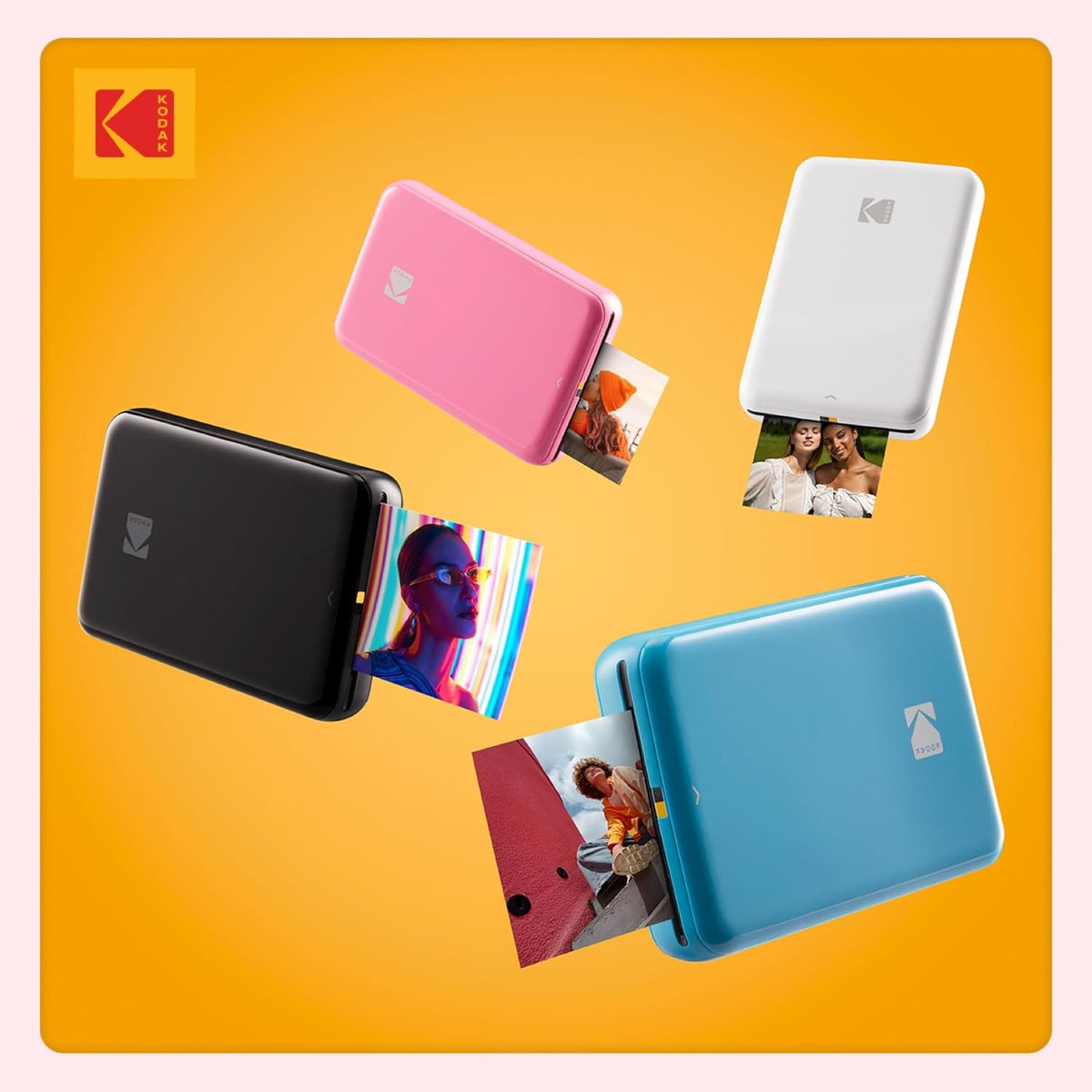 Kodak Step Instant Color Photo Printer with Bluetooth/NFC, ZINK Technology & Kodak App for iOS & Android (Pink) Starter Bundle