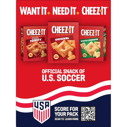 Cheez-It Baked Snack Crackers, U.S. Soccer Sponsor, Chili Cheese Dog, 12.4oz Box (1 Box)