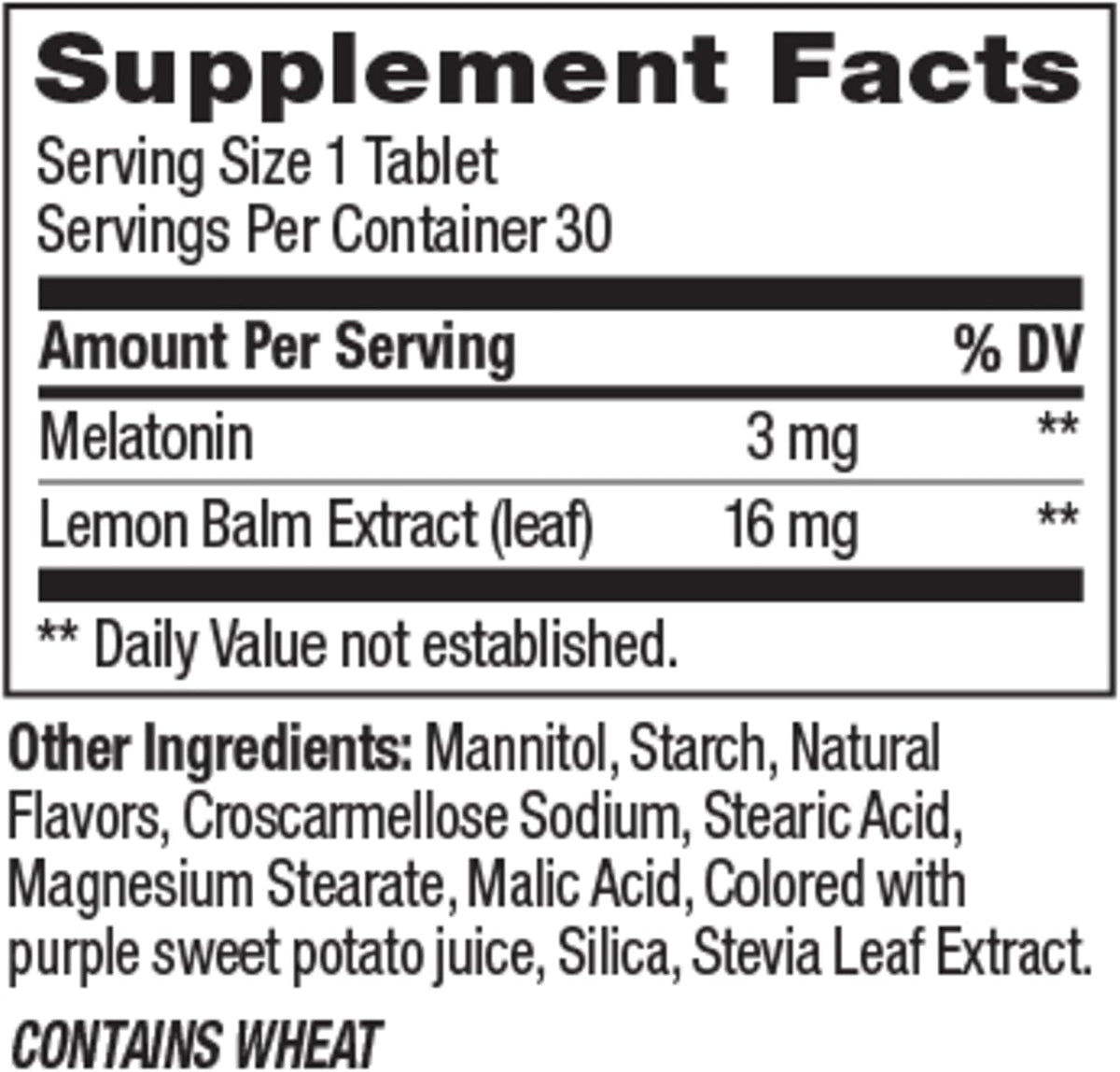 OLLY Sleep Fast Dissolves, 3mg Melatonin, Lemon Balm- 30 Count