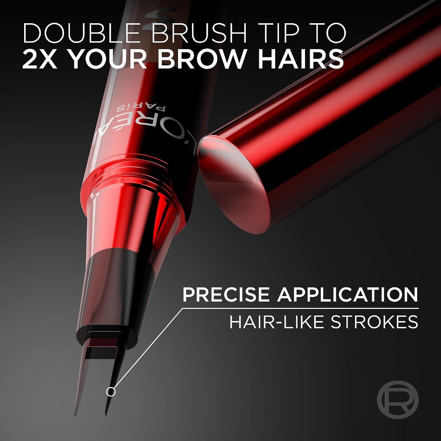 L'Oreal Paris Faux Brow, Hair-Like, Filling Eyebrow Pen with Double-Brush Tip, Fast & Precise Eyebrow Makeup, Auburn, 0.04 Fl Oz
