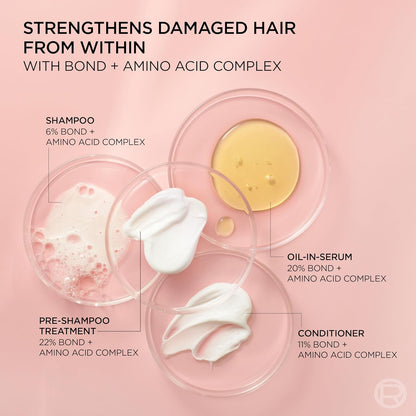 L'Oreal Paris Sulfate Free Bond Repair+ Shampoo, Hair Shampoo with Amino Acid Complex, Strengthens and Repairs Damaged or Color Treated Hair, EverPure, 23 Fl Oz (Packaging May Vary)