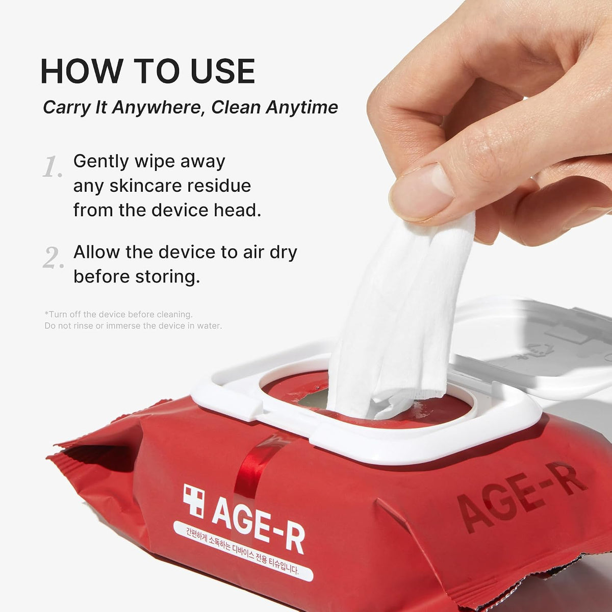 medicube Beauty Device Cleaning Wipes, Easy Cleaning for Fresh Device Care
