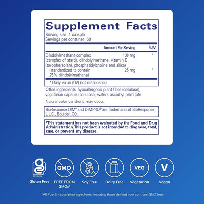 Pure Encapsulations DIMPRO 100 - Diindolylmethane Supplement, 60 Capsules