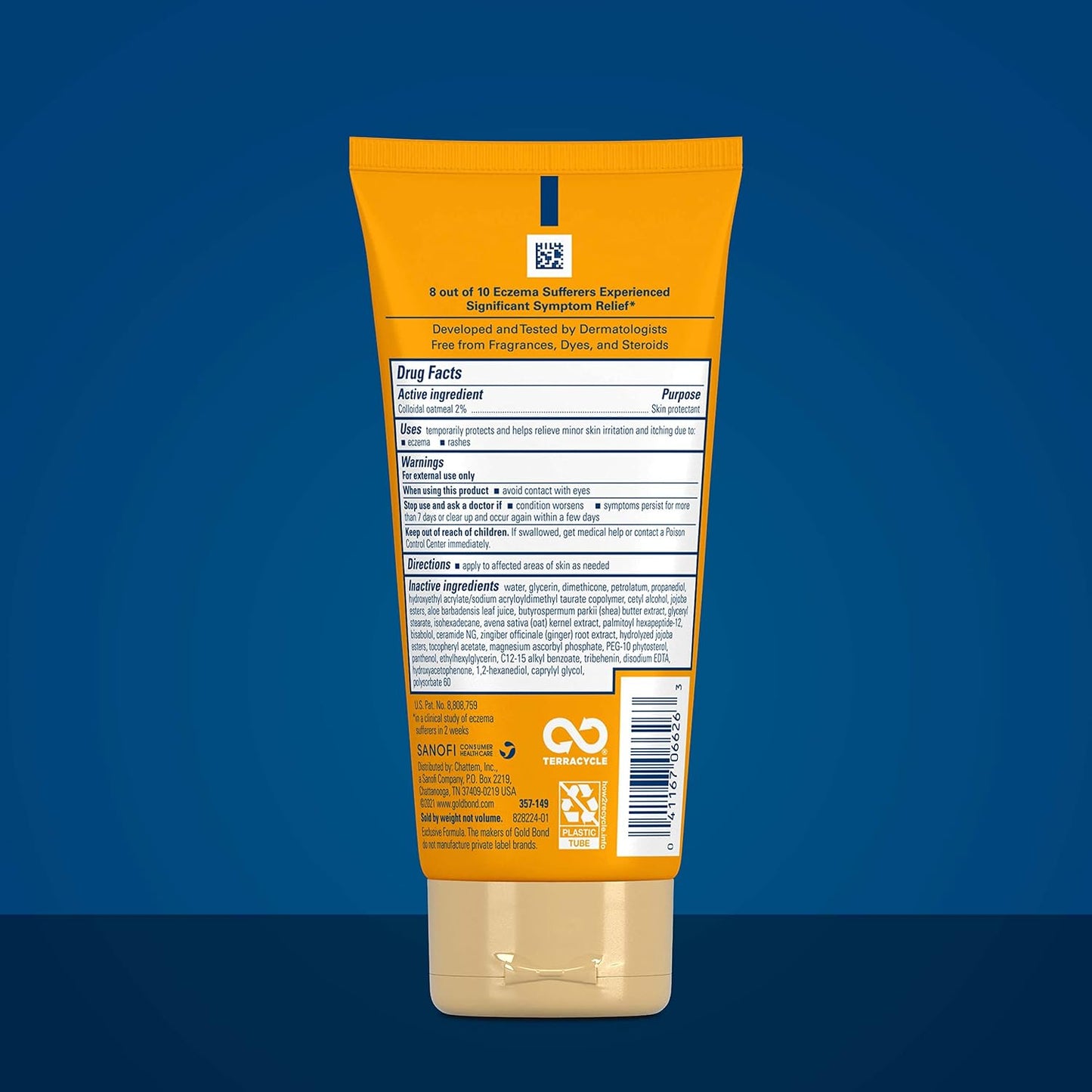 Gold Bond Medicated Eczema Relief Skin Protectant Cream, 5.5 oz., with 2% Colloidal Oatmeal (Pack of 2)