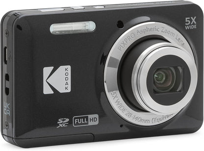 Kodak PIXPRO FZ55-BK 16MP CMOS Sensor Camera 5X Optical Zoom 28mm Wide