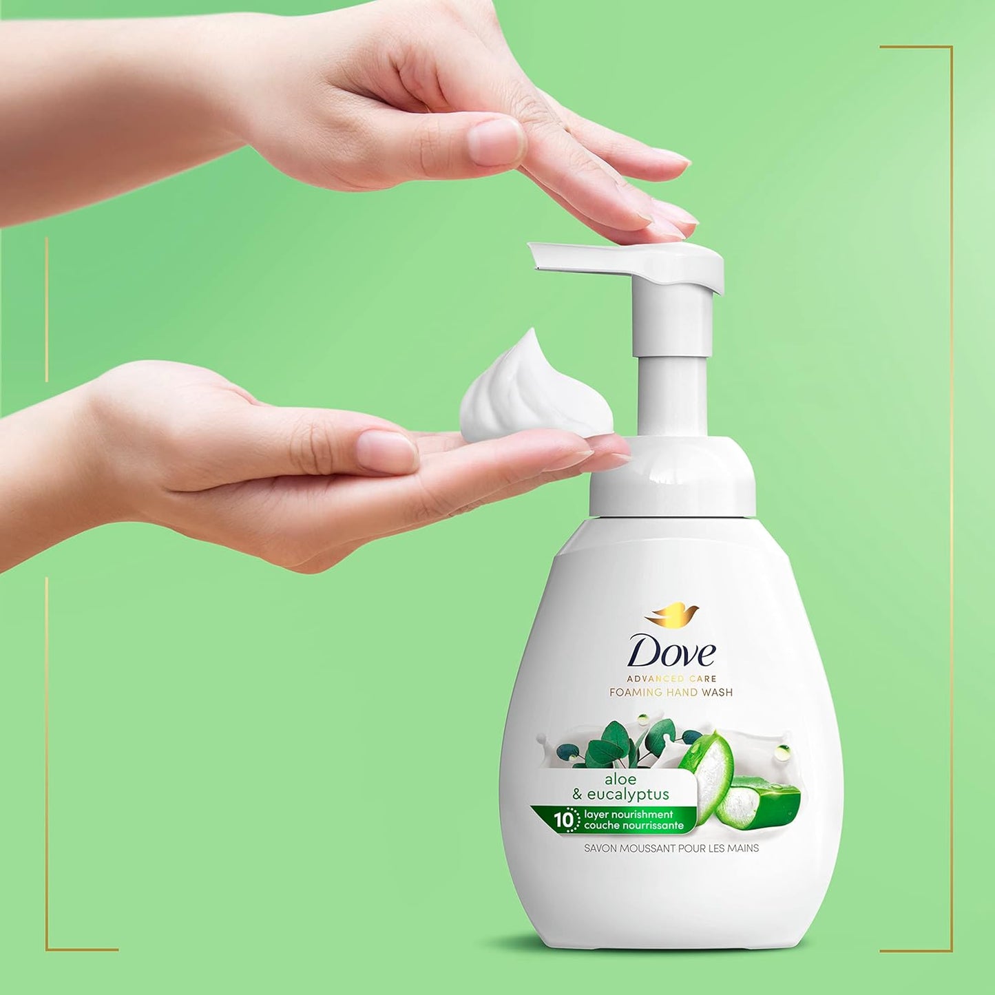 Dove Foaming Hand Wash Aloe & Eucalyptus Protects Skin from Dryness,More Moisturizers than the Leading Ordinary Hand Soap,10.1 oz,(Pack of 8)