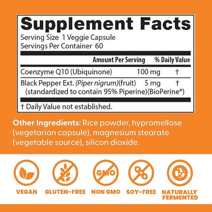 Doctor's BEST High Absorption CoQ10 with BioPerine, 60 Veg Capsules